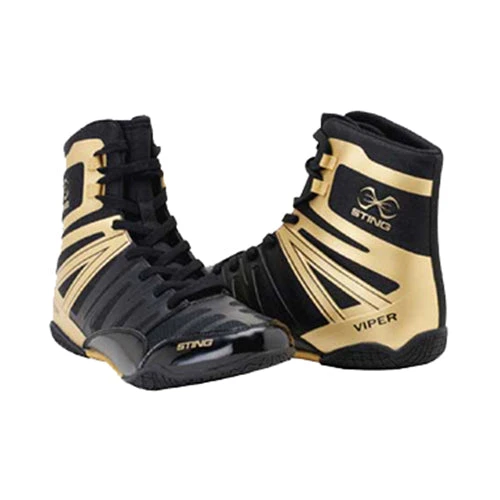 Sting Viper Boxing Shoes - Black Gold 3 Sting Viper Boxing Shoes - Black Gold