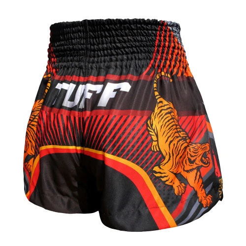 TUFF Muay Thai Shorts Double Tiger Black 4 TUFF Muay Thai Shorts Double Tiger Black - Image 2