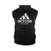 Adidas Boxing Sleeveless Zip Hoodie Black White -Thefightfactory Shop 4 Adidas Boxing Sleeveless Zip Hoodie Black White
