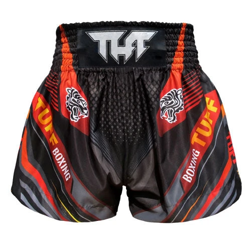 TUFF Muay Thai Shorts Double Tiger Black 3 TUFF Muay Thai Shorts Double Tiger Black
