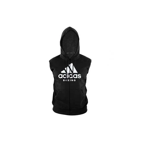 Adidas Boxing Sleeveless Zip Hoodie Black White 4 Adidas Boxing Sleeveless Zip Hoodie Black White - Image 2