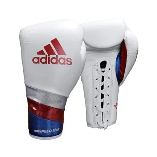 Adidas Adispeed Boxing Gloves Lace Up White Blue 3 Adidas Adispeed Boxing Gloves Lace Up White Blue