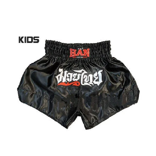 Han Muay Thai Shorts Kids Black 3 Han Muay Thai Shorts Kids Black