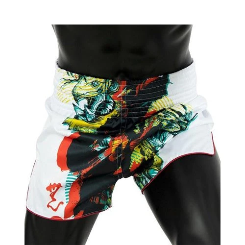 Fairtex Slim Cut Muay Thai Shorts Satoru White BS1908 3 Fairtex Slim Cut Muay Thai Shorts Satoru White BS1908