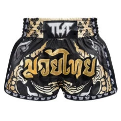 TUFF King Of Naga Black Retro Muay Thai Shorts