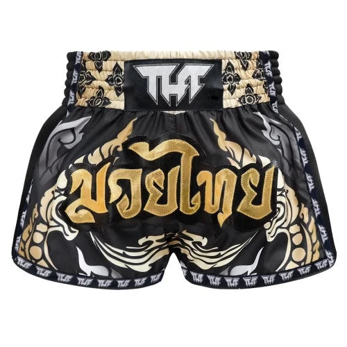 TUFF King Of Naga Black Retro Muay Thai Shorts 3 TUFF King Of Naga Black Retro Muay Thai Shorts