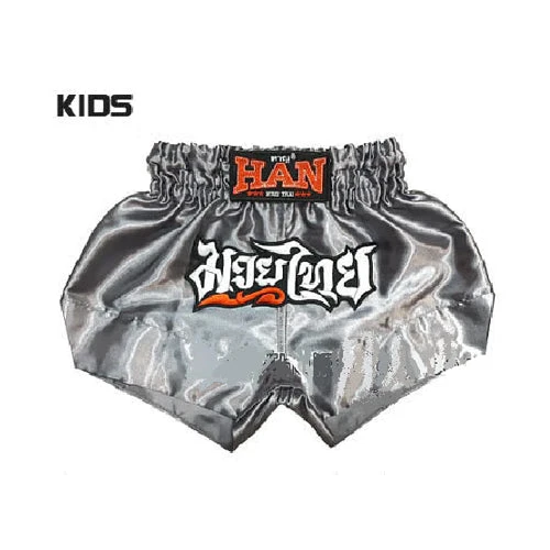 Han Muay Thai Shorts Kids Grey 3 Han Muay Thai Shorts Kids Grey