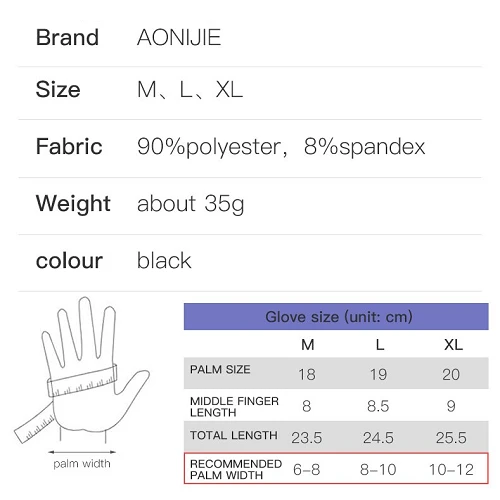 Aonijie Breathable Anti Slip Running Gloves 7 Aonijie Breathable Anti Slip Running Gloves - Image 5