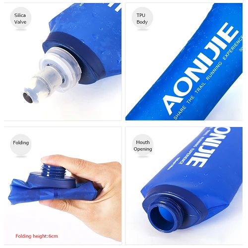 Aonijie Folding Collapsible Soft Flask Water Bottle 5 Aonijie Folding Collapsible Soft Flask Water Bottle - Image 3