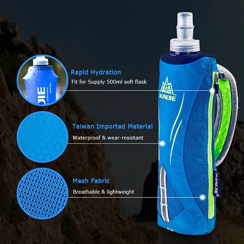 Aonijie Running Hand-held Water Bottle Storage 7 Aonijie Running Hand-held Water Bottle Storage - Image 5