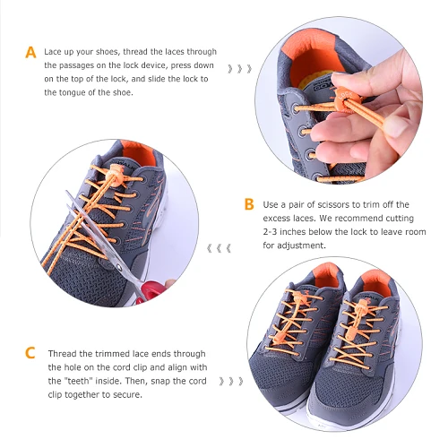 Aonijie No Tie Shoe Lock Laces One Pair 6 Aonijie No Tie Shoe Lock Laces One Pair - Image 4