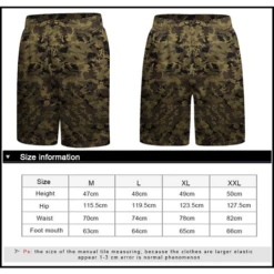 CL Sport Sub Hunter Shorts Green -Thefightfactory Shop CLSportSubHunterShortsGreenSizeChart