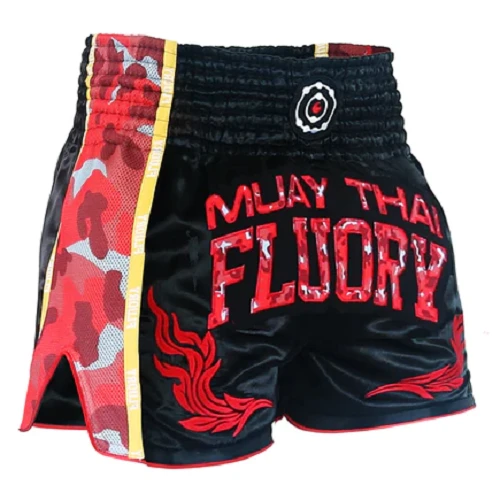 Fluory Eternity Camo Retro Muay Thai Shorts Red 3 Fluory Eternity Camo Retro Muay Thai Shorts Red