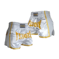 Fluory Eternity Classic Retro Muay Thai Shorts White