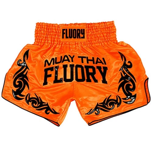 Fluory Neon Retro Muay Thai Shorts Orange 3 Fluory Neon Retro Muay Thai Shorts Orange