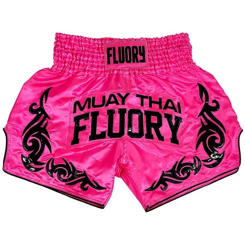 Fluory Neon Retro Muay Thai Shorts Pink 3 Fluory Neon Retro Muay Thai Shorts Pink