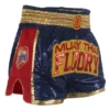 Fluory Abundance Retro Muay Thai Shorts Blue -Thefightfactory Shop Fluory Retro Abundance Muay Thai Shorts Blue
