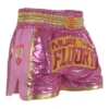 Fluory Abundance Retro Muay Thai Shorts Pink -Thefightfactory Shop Fluory Retro Abundance Muay Thai Shorts Pink