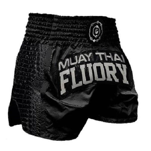 Fluory Eternity Retro Muay Thai Shorts Crocodile Black 3 Fluory Eternity Retro Muay Thai Shorts Crocodile Black