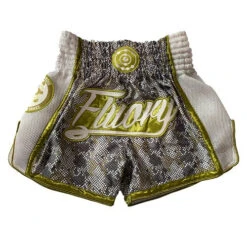 Fluory Eternity Snake Retro Muay Thai Shorts White