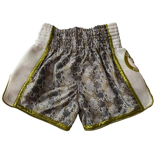 Fluory Eternity Snake Retro Muay Thai Shorts White 4 Fluory Eternity Snake Retro Muay Thai Shorts White - Image 2