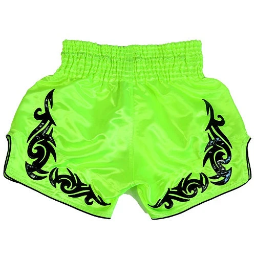 Fluory Neon Retro Muay Thai Shorts Green 4 Fluory Neon Retro Muay Thai Shorts Green - Image 2