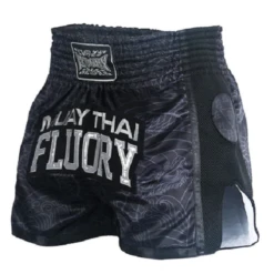 Fluory Shadow Retro Muay Thai Shorts Black 6 Fluory Shadow Retro Muay Thai Shorts Black -Thefightfactory Shop FluoryRetroShadowPrintMuayThaiShortsBlack1