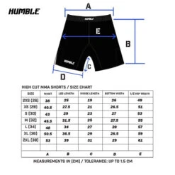 Humble Honour MMA Shorts -Thefightfactory Shop HIGHCUTHFWMMAshortsSizechart2023 827880df d127 40fd 825b 6e1504f84d4f