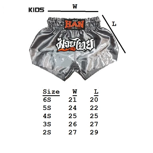 Han Muay Thai Shorts Kids Grey 4 Han Muay Thai Shorts Kids Grey - Image 2
