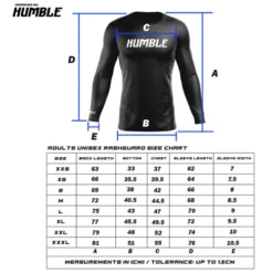 Humble Long Sleeve Ranked Rash Guards 21 Humble Long Sleeve Ranked Rash Guards -Thefightfactory Shop HumbleRankLSRashguardsSizeChart