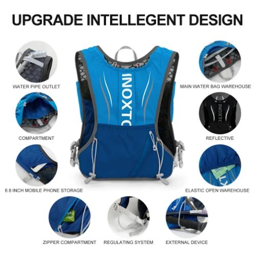 Inoxto Running Sports Backpack & Hydration Bladder 7 Inoxto Running Sports Backpack & Hydration Bladder - Image 5
