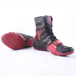 Kangrui Pro High Top Boxing Shoes Black -Thefightfactory Shop KANGRUIProHighTopBoxingShoesBlack1