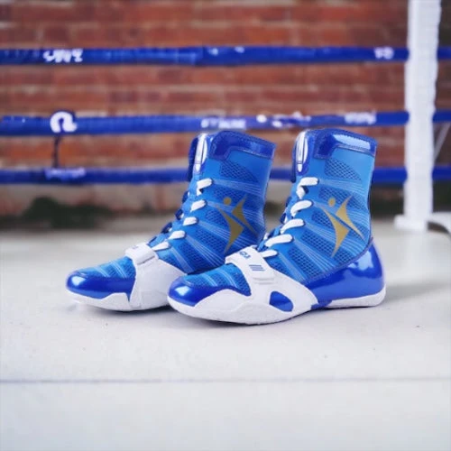 Kangrui Pro High Top Boxing Shoes Blue 8 Kangrui Pro High Top Boxing Shoes Blue - Image 6