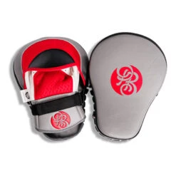 Powrbox Boxing Laser Focus Mitts - Grey/ Red