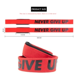 MKAS Fitness Never Give Up Gym Lifting Straps 1 Pair -Thefightfactory Shop MKASGymLiftingStraps3