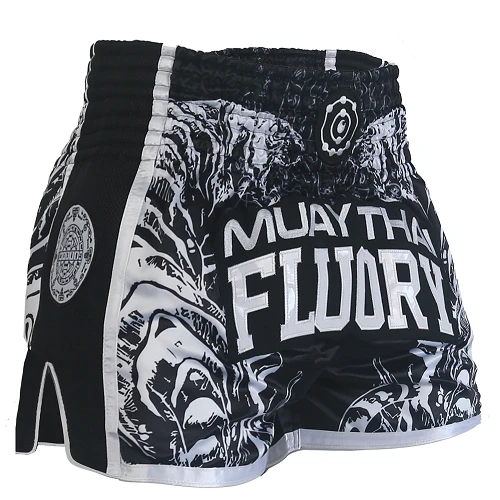 Fluory Eternity Retro Muay Thai Shorts Black 3 Fluory Eternity Retro Muay Thai Shorts Black