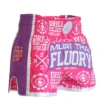 Fluory Drill Retro Muay Thai Shorts Pink -Thefightfactory Shop MTF Pink