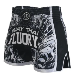 Fluory Eternity Retro Muay Thai Shorts Black 6 Fluory Eternity Retro Muay Thai Shorts Black -Thefightfactory Shop MTFEternityBlack1