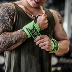 Personal Record HD Premium Wrist Wraps -Thefightfactory Shop PersonalRecordWristWrapsGreen1