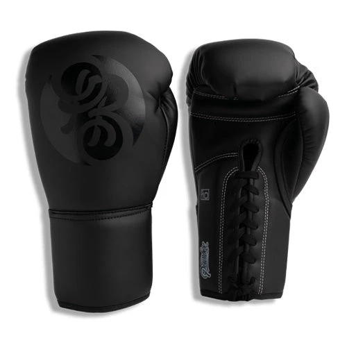 Powrbox Pinnacle Lace Up Boxing Gloves - Blackout 3 Powrbox Pinnacle Lace Up Boxing Gloves - Blackout
