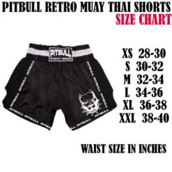 Pitbull Retro Muay Thai Shorts - Black/White -Thefightfactory Shop SC c67f491e 1f8f 4317 b6df ce0e3cc5eec8