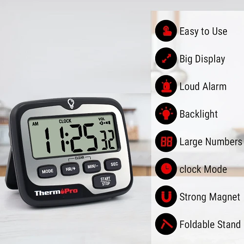 Thermo Pro Edge Digital Countdown Round Timer 4 Thermo Pro Edge Digital Countdown Round Timer - Image 2