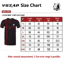 VSZAP Muay Thai Bangkok 3 T Shirt 11 VSZAP Muay Thai Bangkok 3 T Shirt -Thefightfactory Shop VSZAPMuayThaiTShirtSizeChart