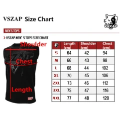 VSZap Muay Thai Training Sleeveless T Shirt 7 VSZap Muay Thai Training Sleeveless T Shirt -Thefightfactory Shop VSZAPMuayThaiTrainingSleevelessShirtSizeChart