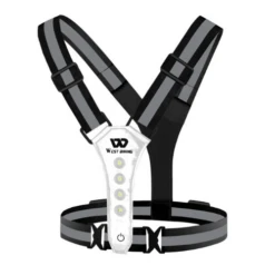 WB Safety Reflective & LED Running Vest -Thefightfactory Shop WBBlack