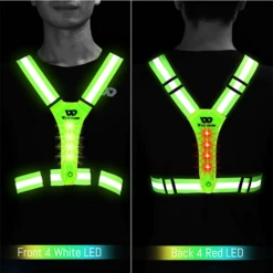 WB Safety Reflective & LED Running Vest -Thefightfactory Shop WBSafetyReflectiveRunningVest3