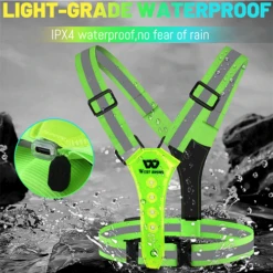 WB Safety Reflective & LED Running Vest -Thefightfactory Shop WBSafetyReflectiveRunningVest6