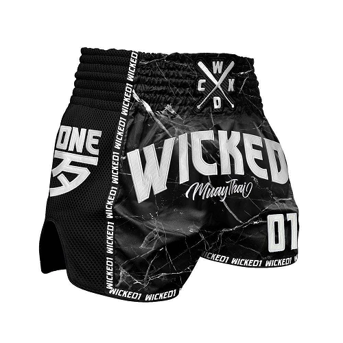 Wicked One Broken Muay Thai Shorts Black 3 Wicked One Broken Muay Thai Shorts Black