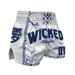 Wicked One Broken Muay Thai Shorts White