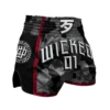 Wicked One Overcome Muay Thai Shorts Black Camo -Thefightfactory Shop Wicked One Overcome Muay Thai Shorts Black Camo